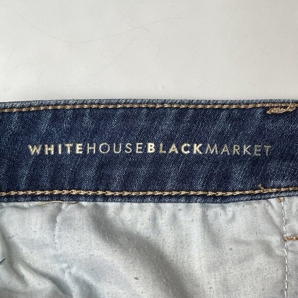 WHBM Jeans Womens 6 Straight Blue 2-Tone Multi‎ Wash Hi Low Raw Hem Cotton Blend - Picture 13 of 15